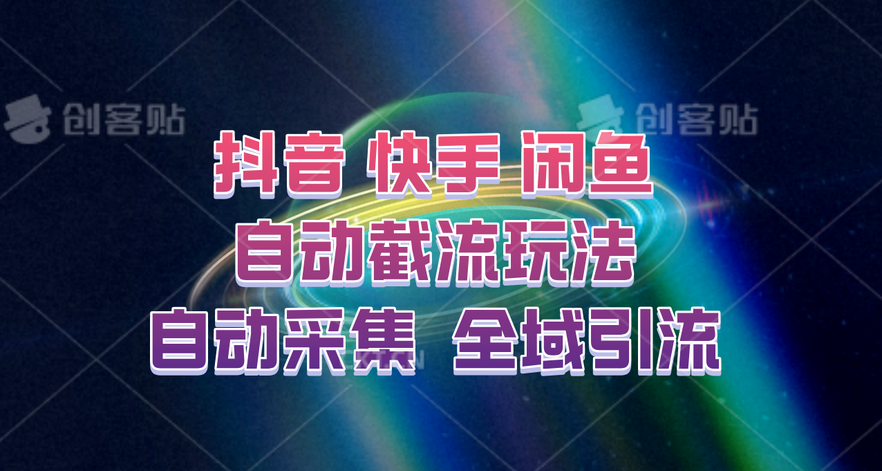 快手、抖音、闲鱼自动截流玩法，利用一个软件自动采集、评论、点赞、私信，全域引流-轻创淘金网